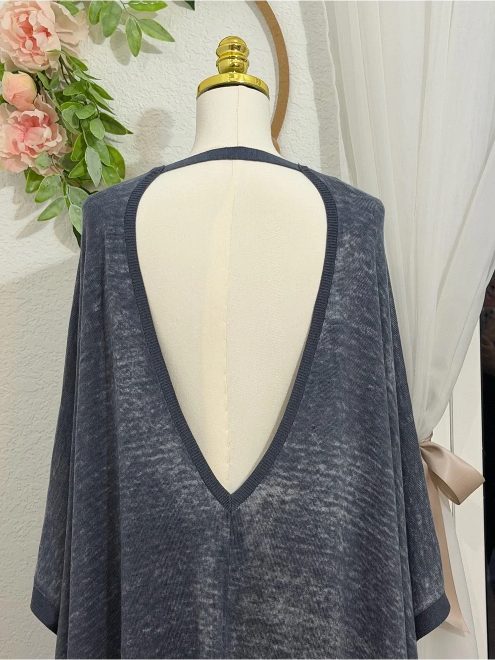 NEW LULULEMON Cashmere Blend Gray Blue Free To Coast Wrap Sweater Poncho OS